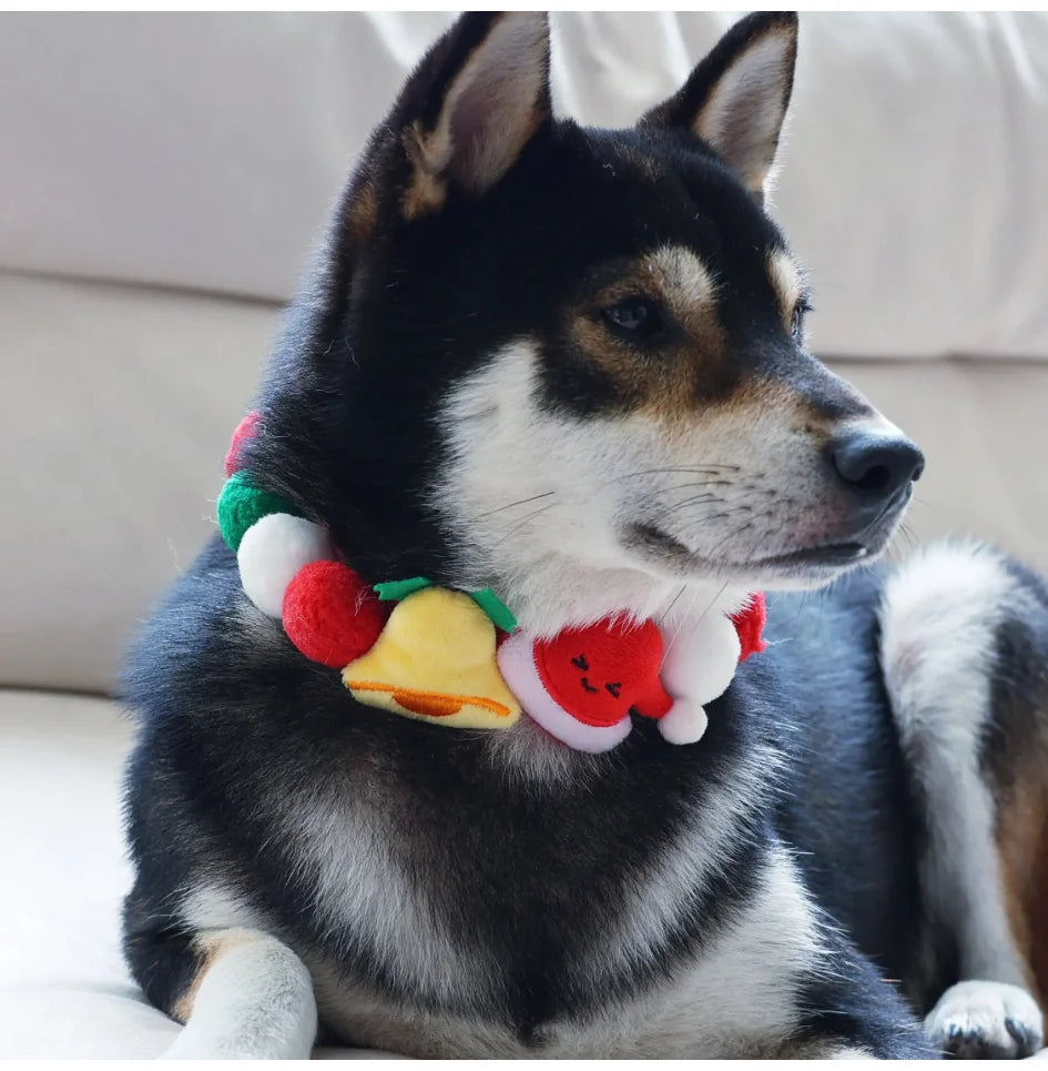 Buddy Style™ Christmas Pom-Pom Holiday Pet Collar