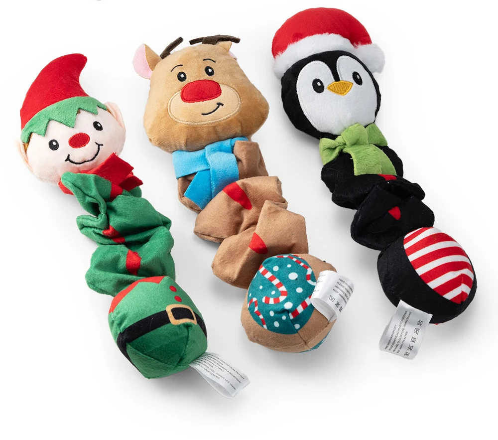 Buddy Style™ Christmas Squeaky Plush Rope Toy