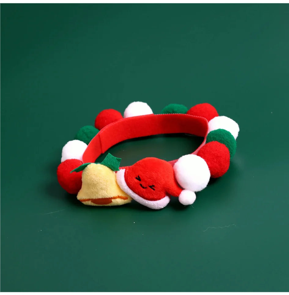 Buddy Style™ Christmas Pom-Pom Holiday Pet Collar